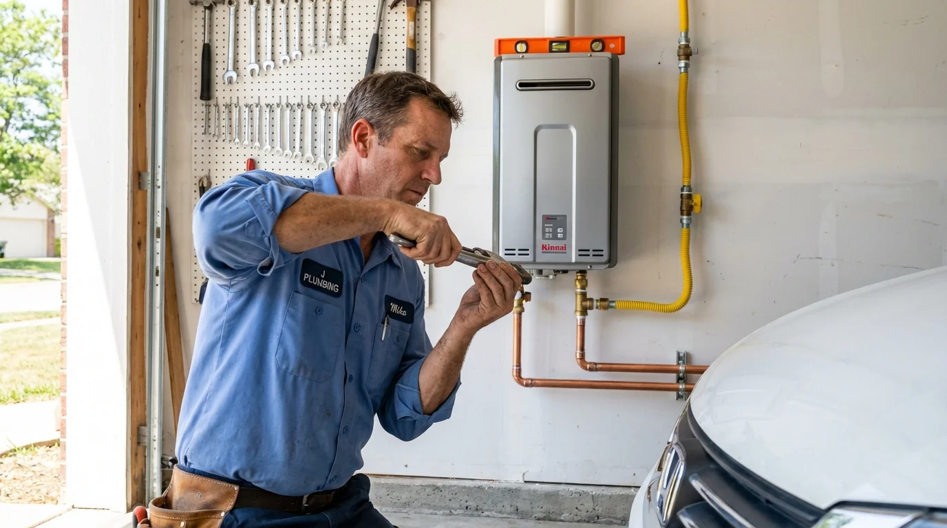 Tankless water heater installation by a Johns Plumbing LLC plumber in Roaring Spring